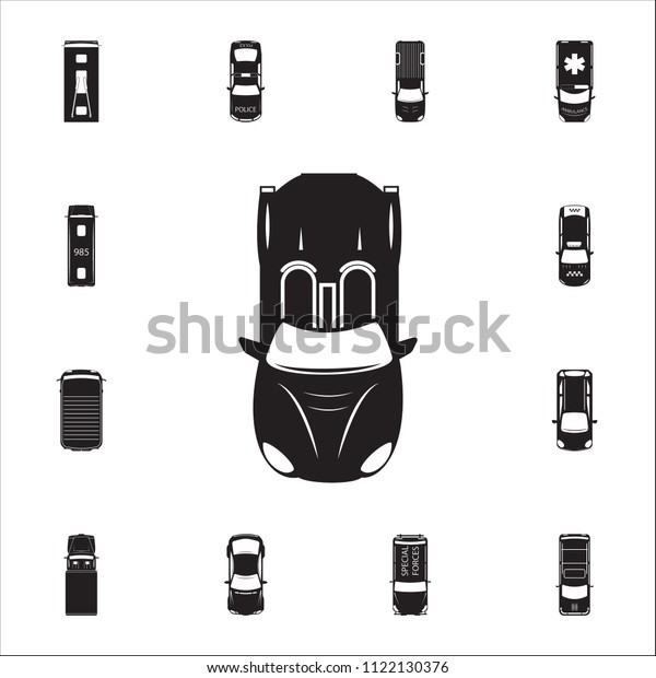 sport car icon. Detailed set of Transport view\
from above icons. Premium quality graphic design sign. One of the\
collection icons for websites, web design, mobile app on white\
background