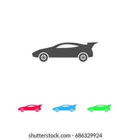 Sport car icon flat. Color pictogram on white background. Vector illustration symbol and bonus icons