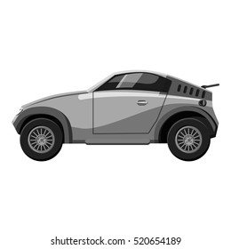 Sport car icon. Gray monochrome illustration of car vector icon for web design