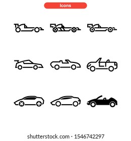 sport car icon isolated sign symbol vector illustration - Collection of high quality black style vector icons
