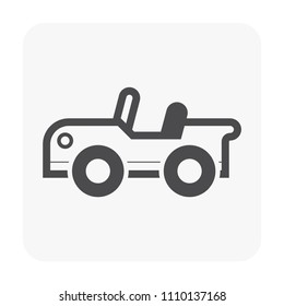 Sport car icon on white.