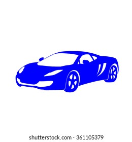Sport car icon on white background for web or application vector illustration 