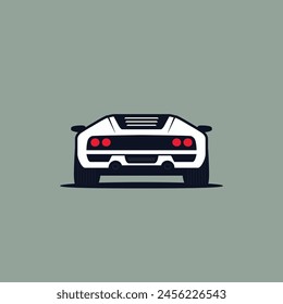Sport car icon. Rear view. Vector illustration