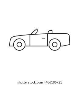 Sport car icon in thin outline style. Luxury speed coupe automotive convertible