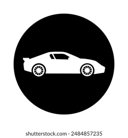 Vector del icono del coche deportivo. Señal de ilustración automática deportiva. Símbolo o logotipo del coche.