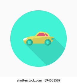 Sport car icon, Vector flat long shadow design. Transport concept.