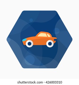 Sport car icon, Vector flat long shadow design. Transport concept.