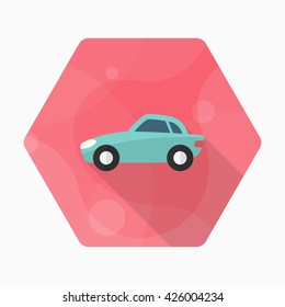 Sport car icon, Vector flat long shadow design. Transport concept.