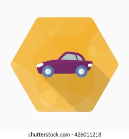 Sport car icon, Vector flat long shadow design. Transport concept.