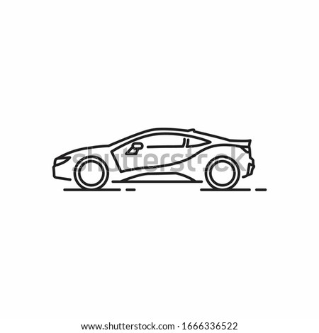 Sport car icon vector, simple flat design style