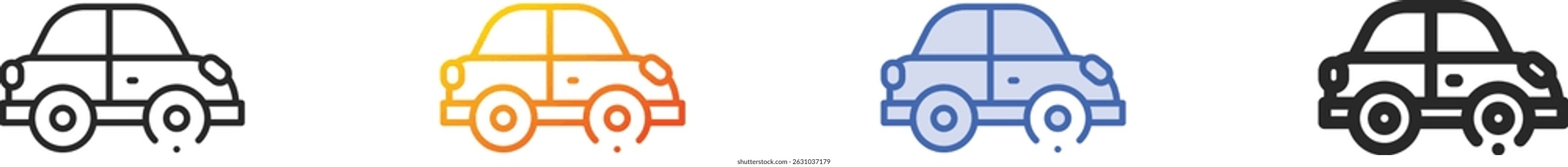 sport car icon.Thin Linear, Gradient, Blue Stroke and bold Style Design Isolated On White Background