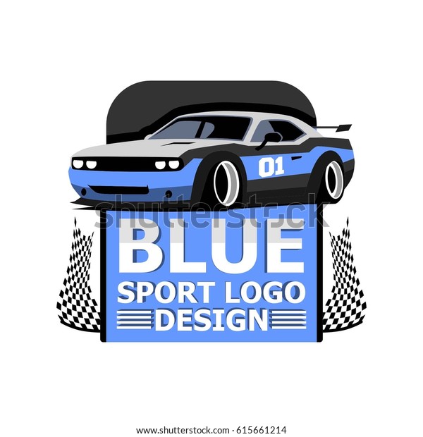 Sport car illustration\
blue logo design