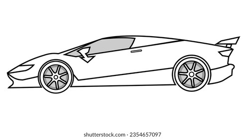 sport car for kids drawing books vector illustration