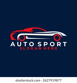 Sport car line art logo design icon vector