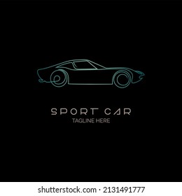 sport car line style monogram logo design template for brand or company and other