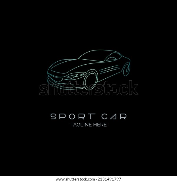 sport car line style monogram logo design
template for brand or company and
other