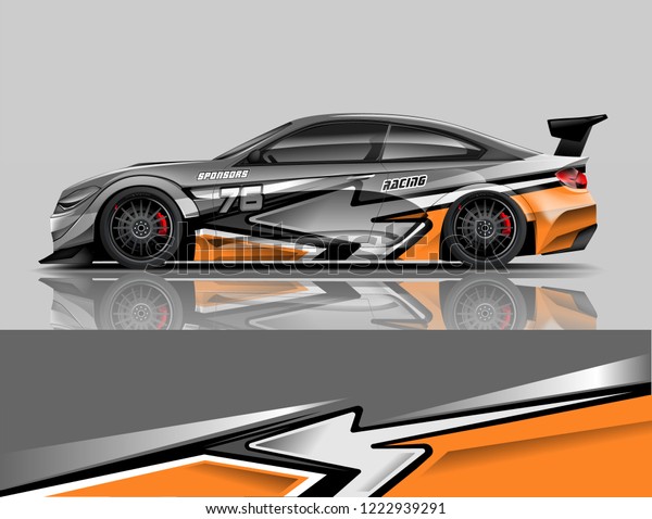 Sport car livery design. Car wrap racing car\
design. eps vector\
format.