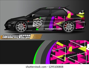 sport car livery graphic vector. abstract race style background design for vehicle vinyl wrap and car branding 