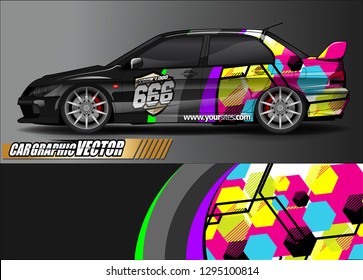 sport car livery graphic vector. abstract race style background design for vehicle vinyl wrap and car branding 