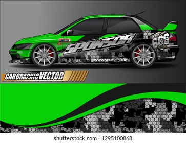 sport car livery graphic vector. abstract race style background design for vehicle vinyl wrap and car branding 