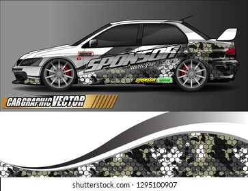 sport car livery graphic vector. abstract race style background design for vehicle vinyl wrap and car branding 