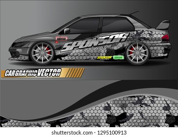 sport car livery graphic vector. abstract race style background design for vehicle vinyl wrap and car branding 