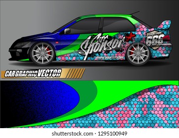 sport car livery graphic vector. abstract race style background design for vehicle vinyl wrap and car branding 