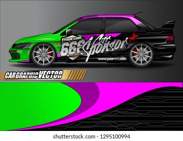 sport car livery graphic vector. abstract race style background design for vehicle vinyl wrap and car branding 