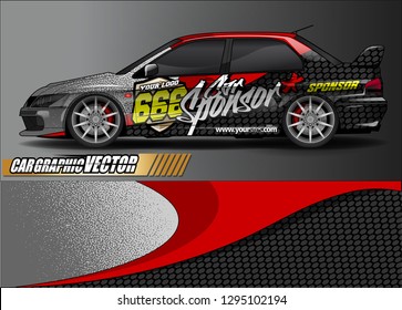 sport car livery graphic vector. abstract race style background design for vehicle vinyl wrap and car branding 