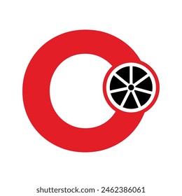 Sport car Logo combine with letter O vector template