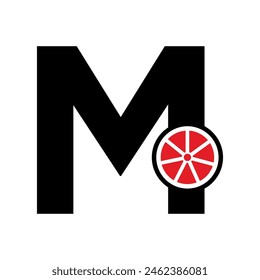 Sport car Logo combine with letter M vector template