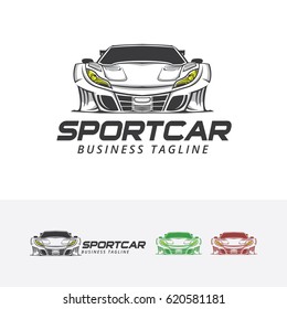 Sport car logo design. Automotive and Car race logo concept. Vector logo template