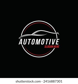 Sport car logo design idea with circle