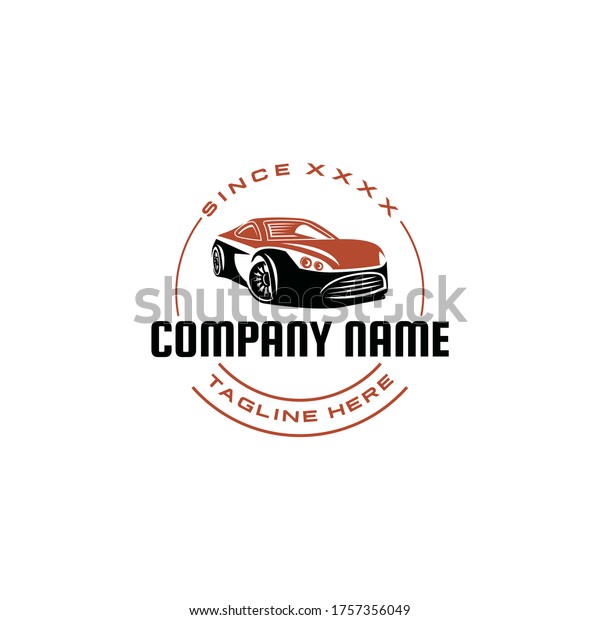 Sport car logo design\
template. Awesome a sport car silhoutte logo. A sport car lineart\
logotype.
