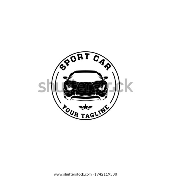 sport car logo with\
sport car illustration