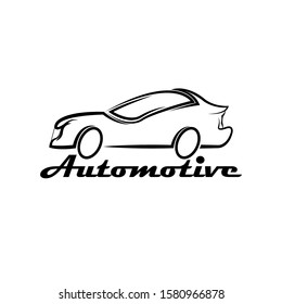 sport car logo. car line illustration with line hand drawn style
