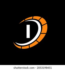 Sport Car Logo On Letter I Speed Concept. Car Automotive Template For Cars Service, Cars Repair With Speedometer I Letter Logo Design