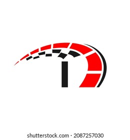 Sport Car Logo On Letter I Speed Concept. Car Automotive Template For Cars Service, Cars Repair With Speedometer I Letter Logo Design