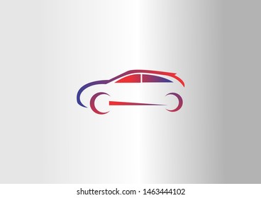 Sport car logo template. Automotive silhouette vector design.