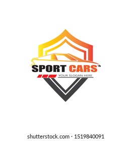 sport car logo template design vector