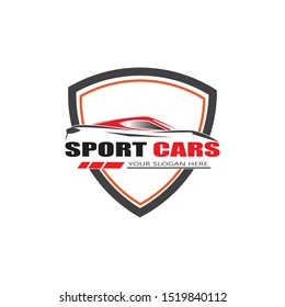 sport car logo template design vector