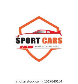 sport car logo template design vector