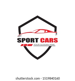 sport car logo template design vector
