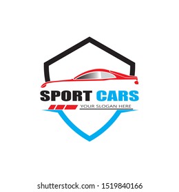 sport car logo template design vector