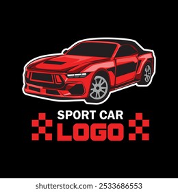 Vector de Plantilla de logotipo de coche deportivo. Señal del concesionario de vehículos de motor de alto rendimiento