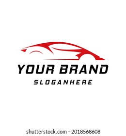 Diseño vectorial del logotipo del coche deportivo para el símbolo del equipo de automoción o de carreras