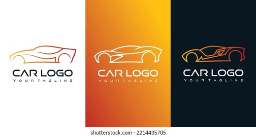 Símbolo del logotipo del vehículo deportivo icono de vector diseño simple Vector Premium