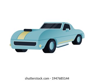 Sport Car. Modern Flat Vector Illustration. Colorful Cartoon Style Automobile. Social Media Template.
