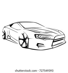 Sport car. Modern car on a white background. Vector