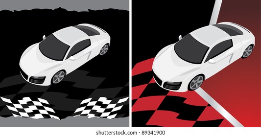 Sport car on the abstract background. Vector
